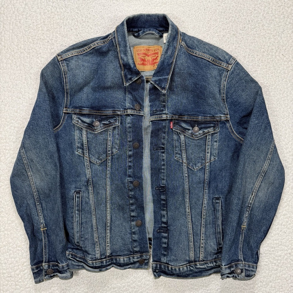 Levi's Denim Trucker Jacket Mens M Blue Classic Casual‎ Heritage Streetwear